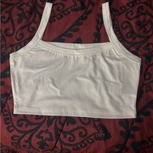 SHEIN White Cropped Tank Top with Slim Straps